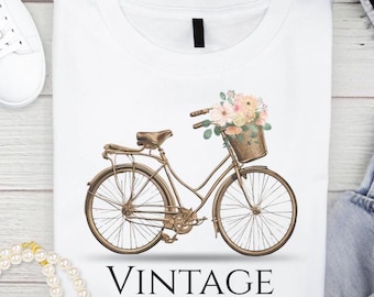 Vintage Bicycle T-Shirt Design | Retro Bike PNG for Sublimation & DTG Printing Vintage Fun Tee