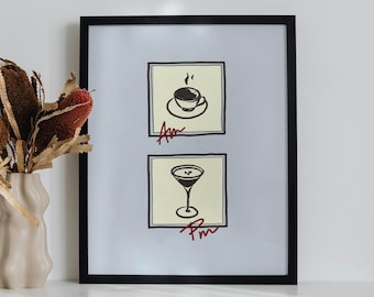 Impresión artística de Espresso Martini / Decoración de cafetería (Descarga digital)