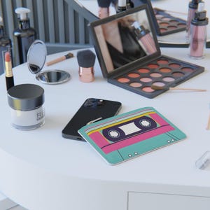 Makeup bag, Clutch Bag Vintage VHS – Retro Cassette Tape Purse, Unique Statement Accessory
