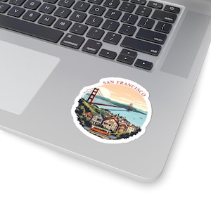 San Francisco Sticker – Vintage City Decal, California Travel Gift, Laptop Sticker, USA Souvenir