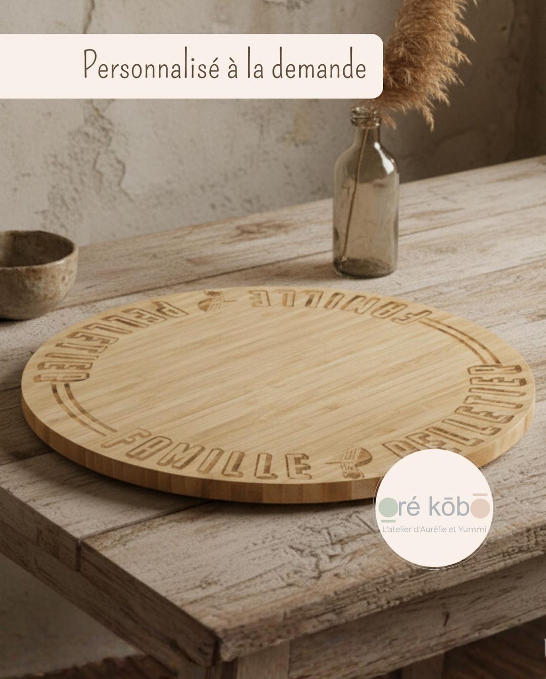 Food Rotation Board Personalized Wooden Rotating Raclette Board – Cheese Board ...