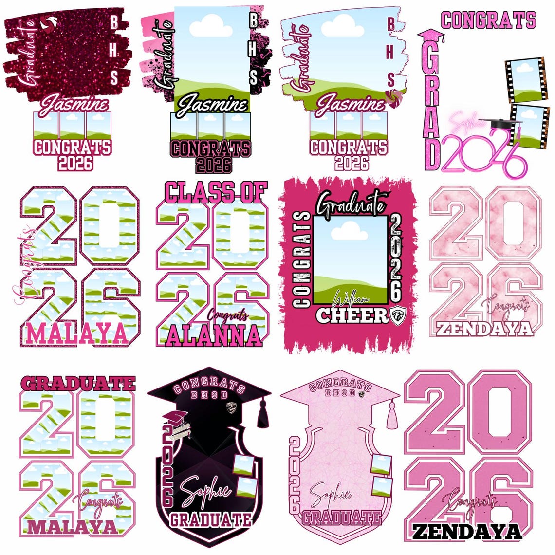 30+ Grad Fan Template Canva Editable, Class of 2026, Custom Graduation ...