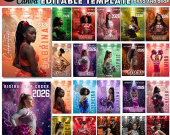 Cheerleading Canva Editable Template, Senior Night Banner (Digital Download)