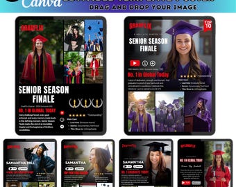 15+ Gradflix-filmposter canva bewerkbare sjabloon, aangepaste filmposterlijst, fotocollage afstuderen, DIY afstuderen, klas van 2026,