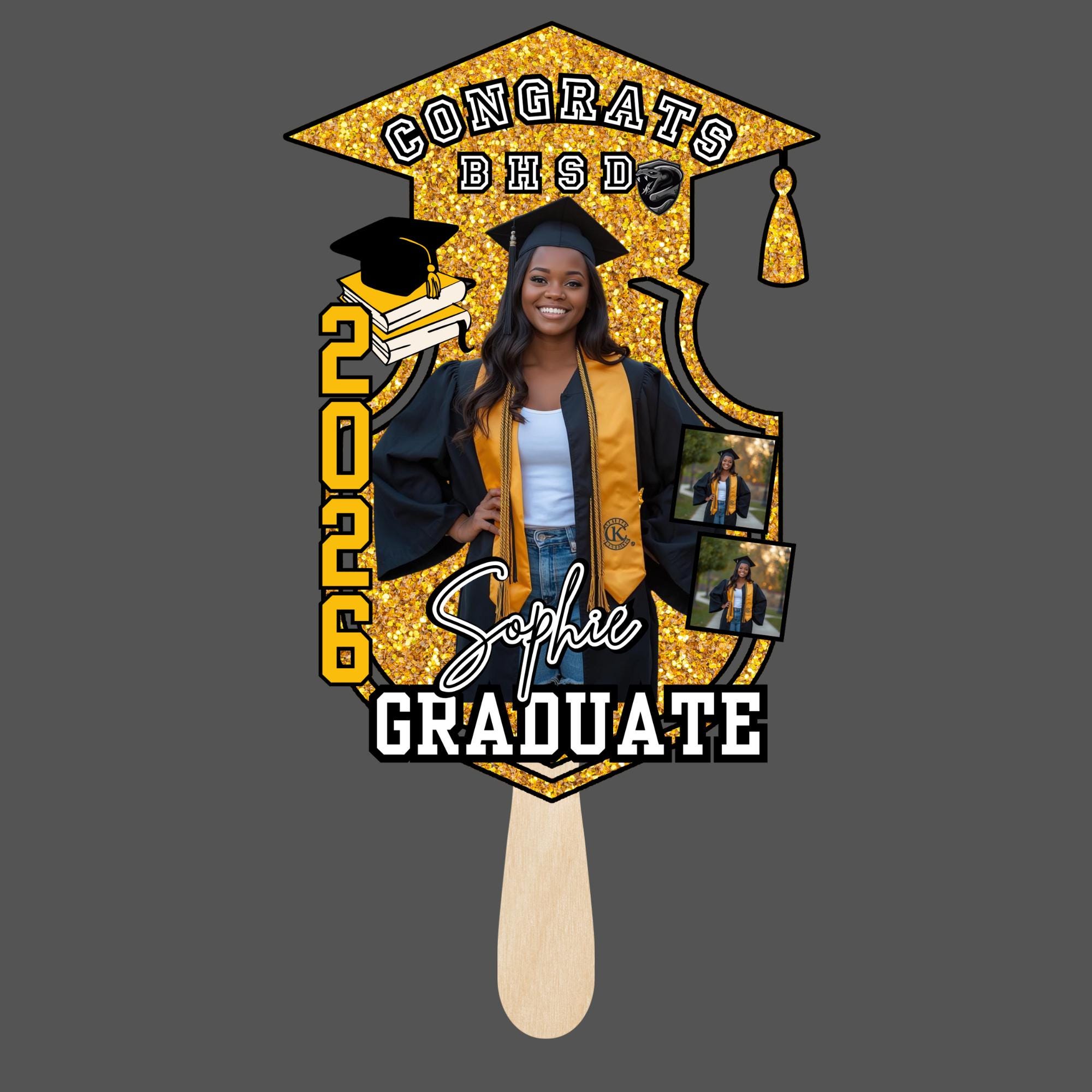 50+ Grad Fan Canva Editable Template, Class of 2026 Graduation Paddle ...