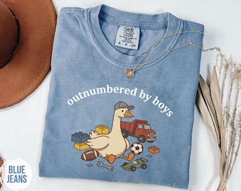 Funny Boy Mom Shirt, Outnumbered By Boys, Silly Goose Tee, Mothers Day Gift, Mom Of Boys Top, Comfort Colors Apparel, Chaotic Motherhood