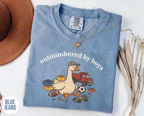 Funny Boy Mom Shirt, Outnumbered By Boys, Silly Goose Tee, Mothers Day Gift, Mom Of Boys Top, Comfort Colors Apparel, Chaotic Motherhood