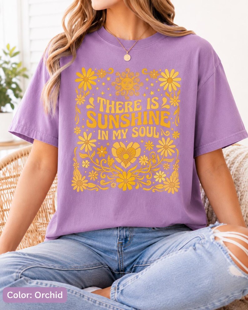 Orchid cute retro floral inspirational graphic tee