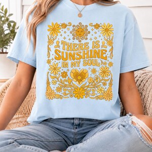 Chambray boho cottagecore sunshine graphic tee