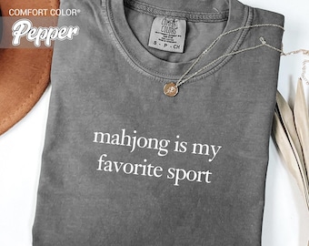 Camiseta Comfort Colors® "Mahjong es mi deporte favorito", divertida camiseta con gráfico de Mahjong, camiseta retro para jugar al Mahjong, regalo para mujeres amantes del Mahjong