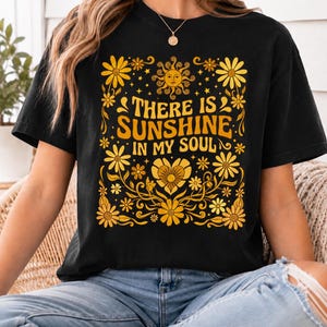 Black retro floral inspirational Comfort Colors shirt