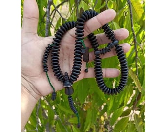 Black Galih Kelor Wood Tasbih Tijani, Sufi Prayer Beads
