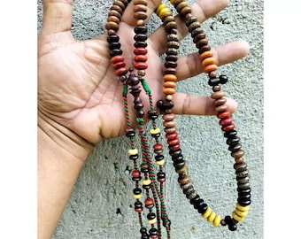 Tasbih from 11 Kinds of lucky wood Size 10mm, Prayer beads tijani, Sufi Beads