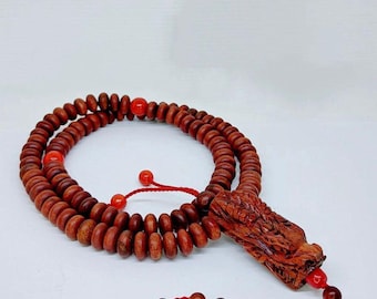 Tasbih Nagasari Wood head Dragon size 10mm, Prayer beads tijani, Sufi Beads