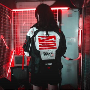 Techwear Jacket, Cybernetic Series Jacket - Cyberpunk jacket, Cyber street Jacket, Varsity Jacket, Men Woman Cosplay Jacket