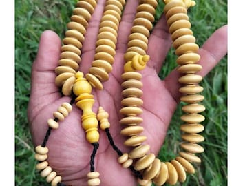 Tasbih Kemuning Gading Wood size 16mm, Prayer beads tijani, Sufi Beads