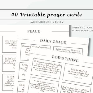 Printable Bible Verse Cards, Christian Prayer Cards, Scripture Cards, Prayer board cards, Inspirational Daily affirmation Cards