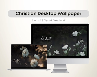 Dunkelästhetischer Bibel-Vers-Desktop-Hintergrund, minimalistisches Blumenschrift-Laptop-Tapetenpaket, inspirierendes christliches Zitat Hintergrund