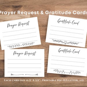 Printable Prayer Request Cards, Black and White Gratitude Cards, Simple Prayer Card Template, Minimalist Bible Study, Prayer Board card
