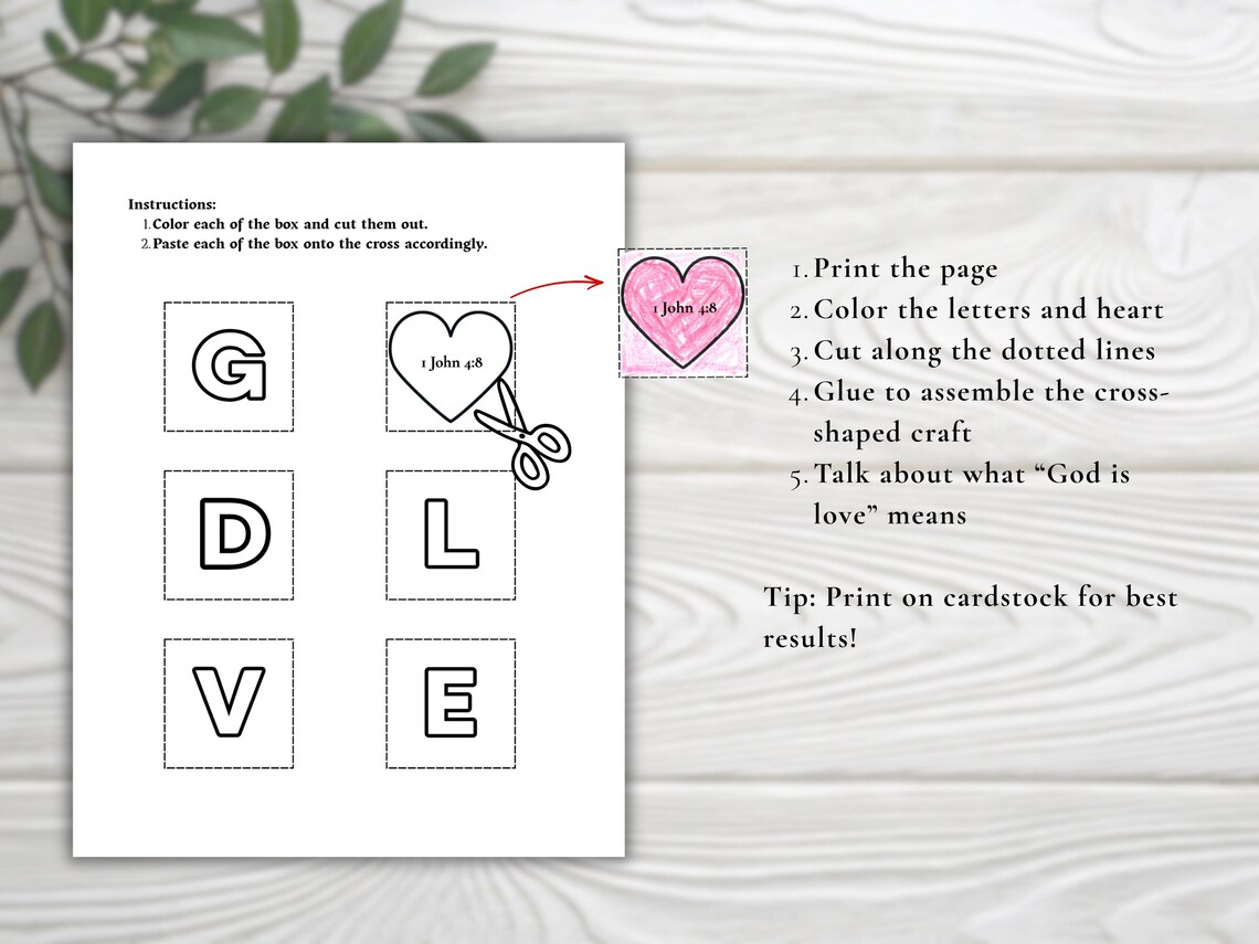God is Love Christian Craft for Kids, 1 John 4:8 Bible Lesson ...