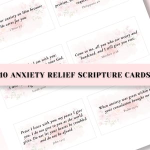 Anxiety Bible Verse Cards Bundle, Scripture Cards for Peace, Printable Christian Affirmations, Anxiety Relief Prayer cards, Prayer board