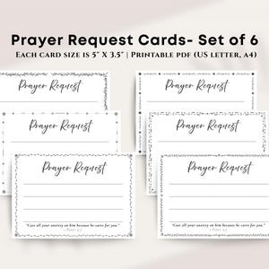 Black and white Prayer Request Cards, Printable Faith Journals Bundle, Bible Study, Church Groups materials, Prayer Journal, Prayer board