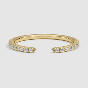 Open Wedding Ring for Engagement Ring Lab Grown Diamond Ring Stackable Open Gap Ring for Main Ring Wedding Matching Band Diamond Engagement