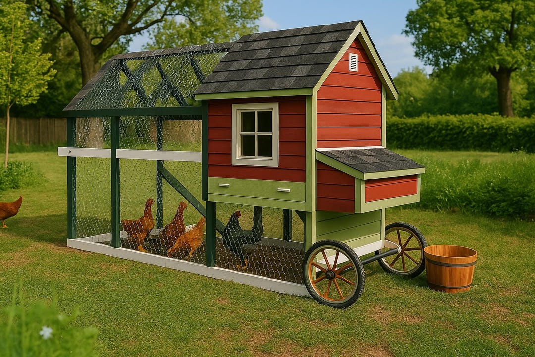 View of DIY Mobile Chicken Coop Plans - Etsy