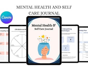 Mental Health and Self-Care Journal – Guided Wellness Journal for Anxiety, Stress Relief, and Mindfulness