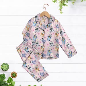 Bluey Schlafanzug Für Mädchen In Flieder – Langärmliges Pyjama-Set Mit Hose (Größen 18M-6J)