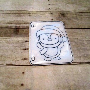 Reusable penguin vinyl coloring picture for kids