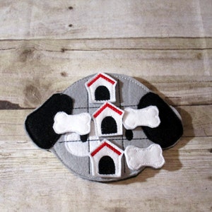 Cute handcrafted puppy tic tac toe game for boys and girls. Can be used as a gift or party favor.
