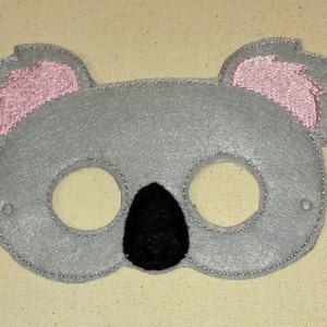 Máscara de juego de simulación de koala de fieltro gris para niños