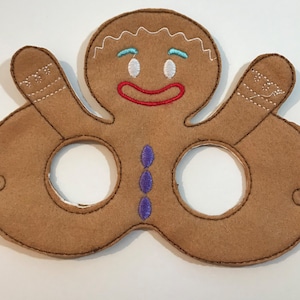 Maschera di pan di zenzero divertente per bambini in feltro