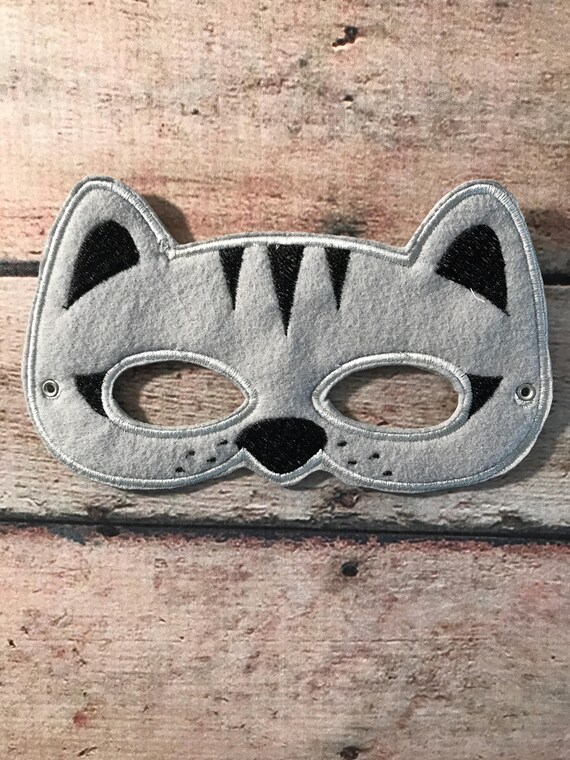 Masque De Chat De Feutre De Semblant De Gris Pour Des Enfants Etsy