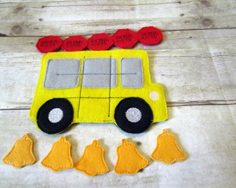 Handcrafted school bus tic tac toe game for boys and girls. Can be used as a gift or party favor.