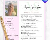 Editable Cute Pink Green Sorority Resume Template, Canva Design with Photo, Sorority Recruitment Cover Letter, Rush Resume, Sorority Packet