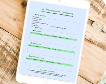 Plant Care Log, Houseplant Tracker, Plant Journal (Digital Download)