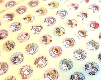 Mofusand Sticker Sheets  - mini stickers - kawaii Tokyo cat stickers cat lover - Japanese - Rare - Official Merchandise