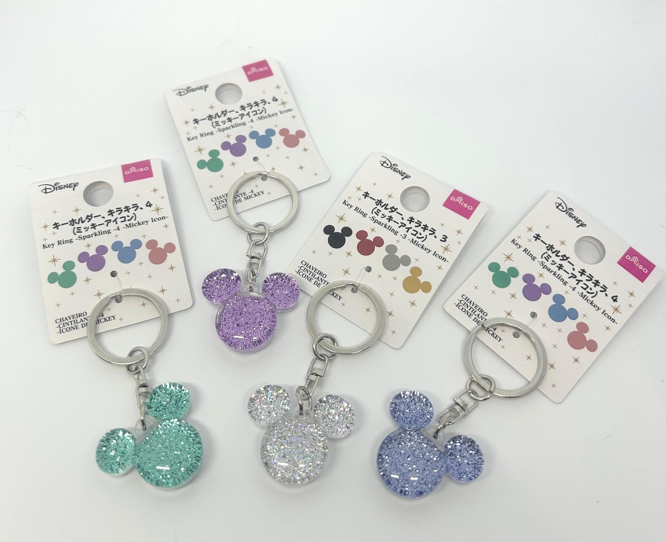 Disney Japan - Mickey Ears Glitter Keychain - Exclusive Daiso