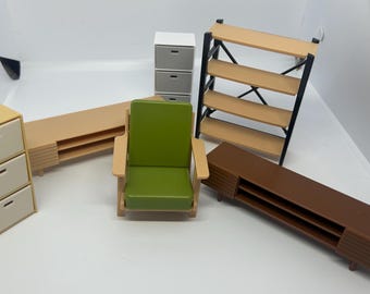 Made in Japan - Miniature Mid Century Modern MCM Möbel - Stuhl - Puppenhaus - Sylvanian Families - Calico Critters - Smiski