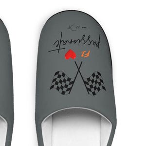 Racing Slippers, Formula 1 House Shoes for Men, Car Enthusiast Indoor Footwear, Comfortable Racing Theme Slides, F1 Bedroom Slippers