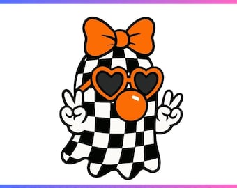 Süßer Girly Geist bläst Blase SVG PNG, Geist Menschen Png, niedlicher Geist Herbst Shirt, Retro Herbst Blatt png