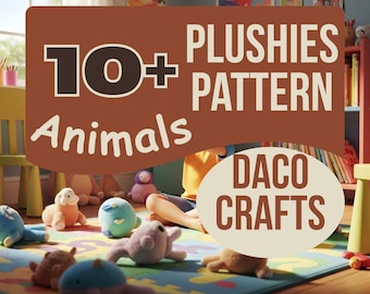 Cute Animal Plushie Sewing Pattern | Digital Soft Toy Template PDF Download