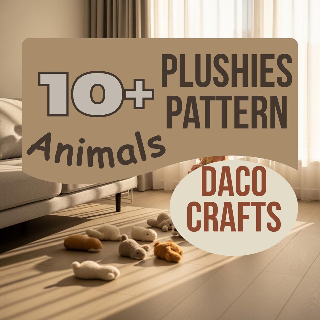 Digital Animal Plush Pattern | Cute Handmade Soft Toy Sewing Template ...