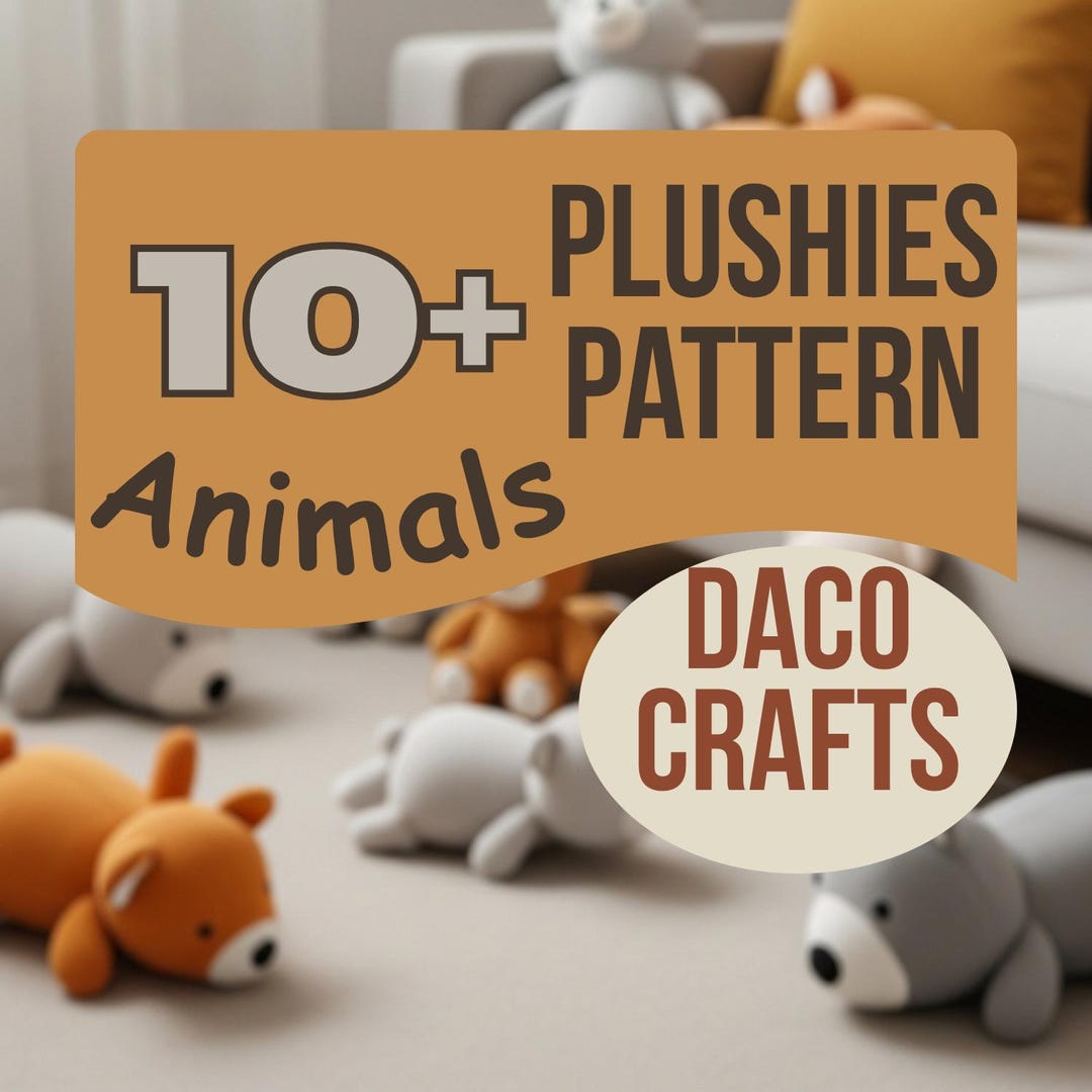 Adorable Animal Plush Pattern Bundle | DIY Sewing Template PDF Download ...