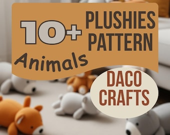 Adorable Animal Plush Pattern Bundle | DIY Sewing Template PDF Download