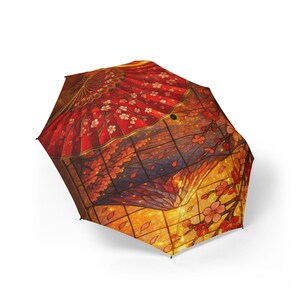 Elegant Floral Design Foldable Umbrella, Chic Rain Gear, Artistic Gifts, Travel Accessory, Spring & Summer Essentials, Unique Art Umbrella