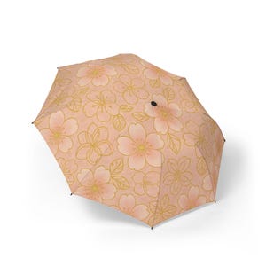 Paraguas semiautomático floral, accesorio para la lluvia de primavera, accesorio de viaje, regalo para ella, paraguas floral portátil