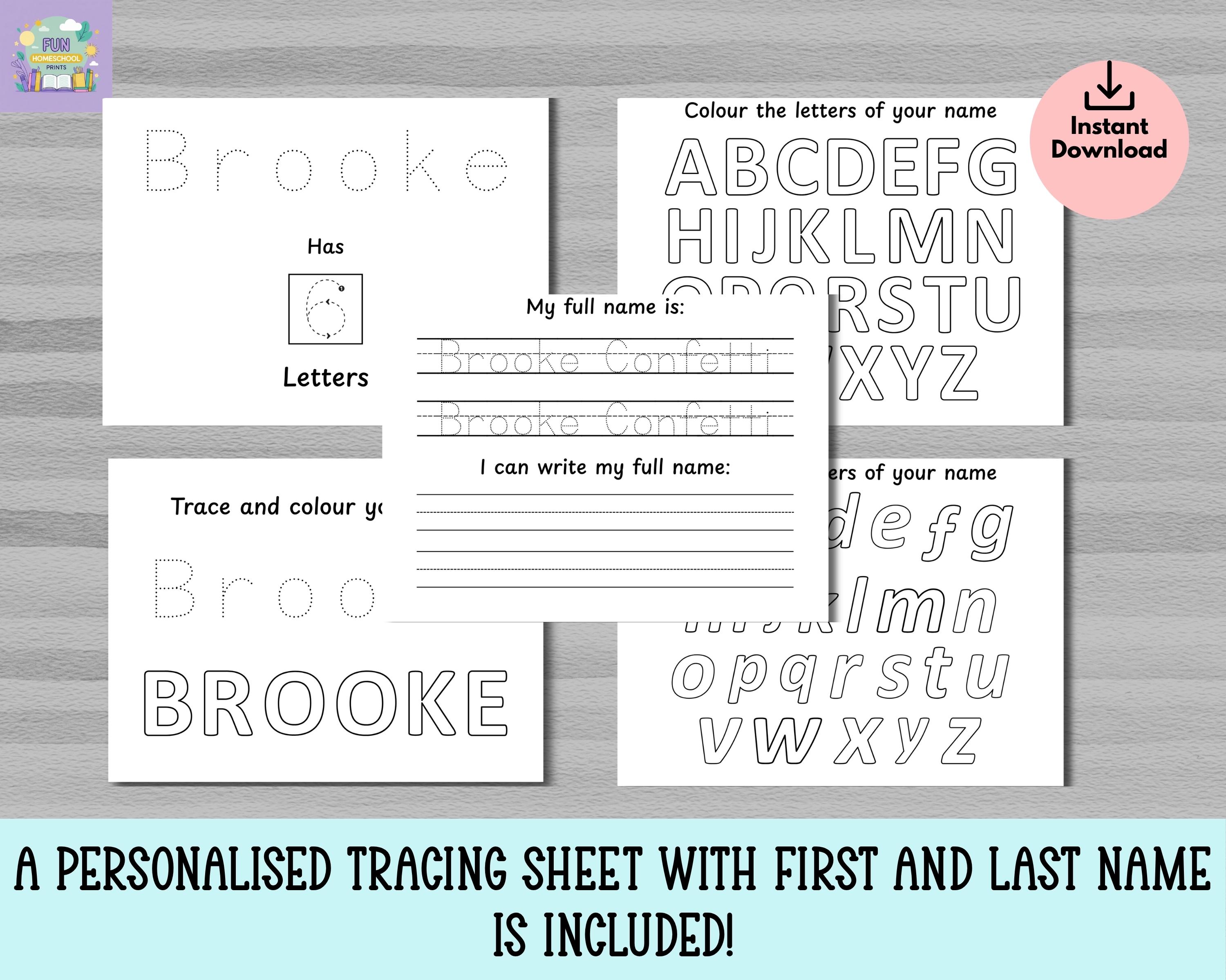 Custom Name Tracing Worksheet: Preschool Handwriting Practice (PDF ...